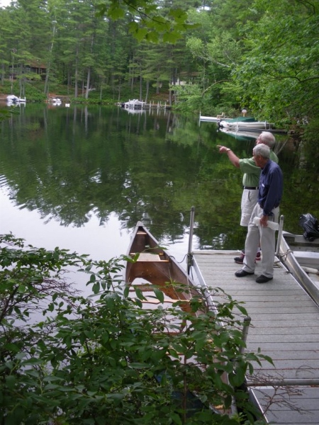 on the pier at the cabin